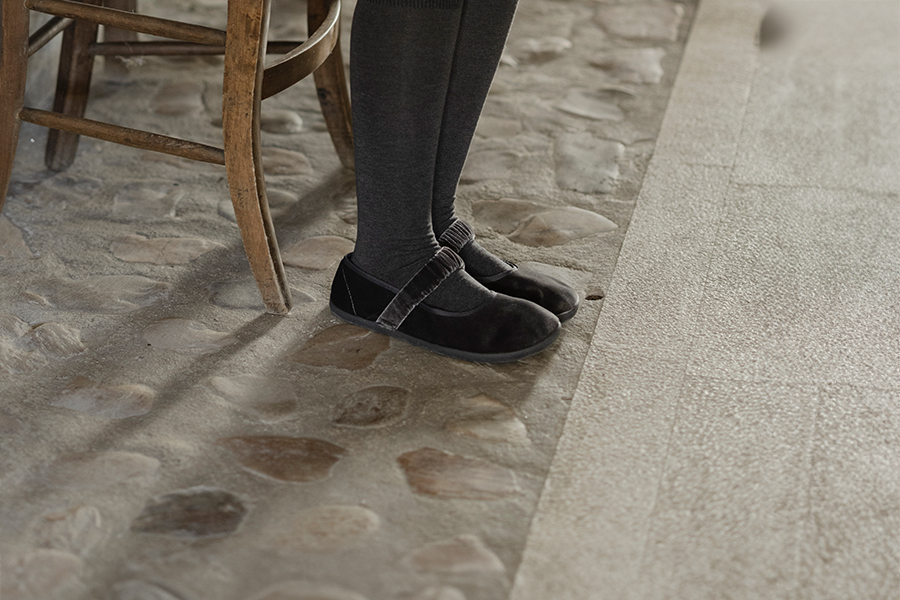 Babies barefoot velours bride froncée