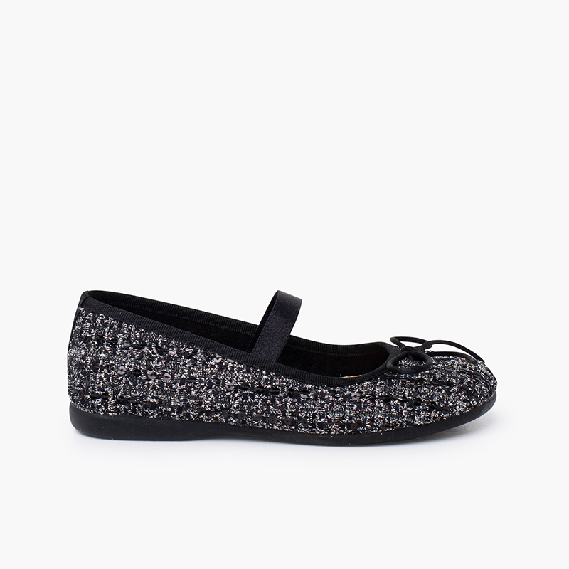Babies élastique tweed brillance Noir