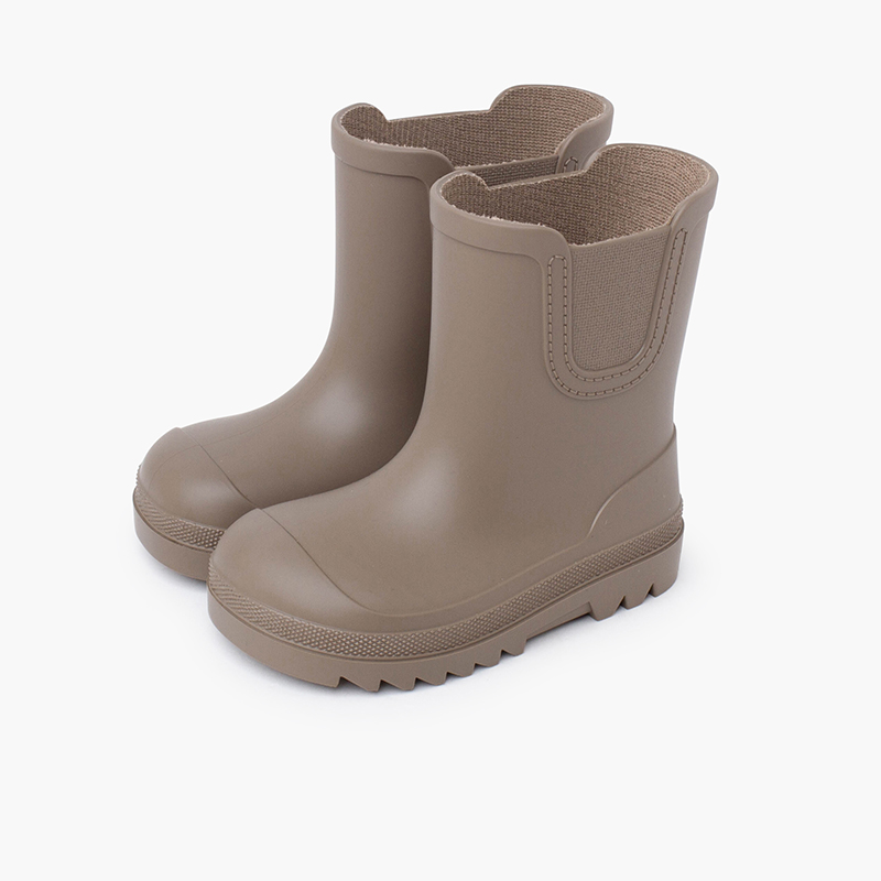 Bottes de pluie barefoot wide type Chelsea Taupe