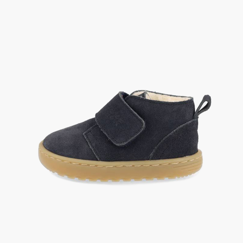 Bottines Blanditos suède doublure effet mouton Bleu Marine
