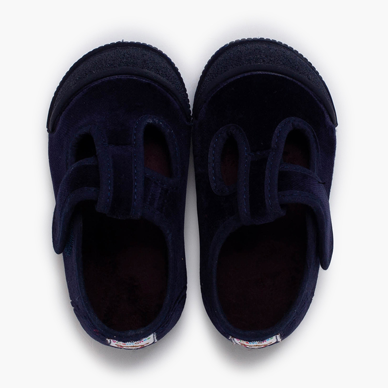 Salomés barefoot velours bout caoutchouc Bleu Marine