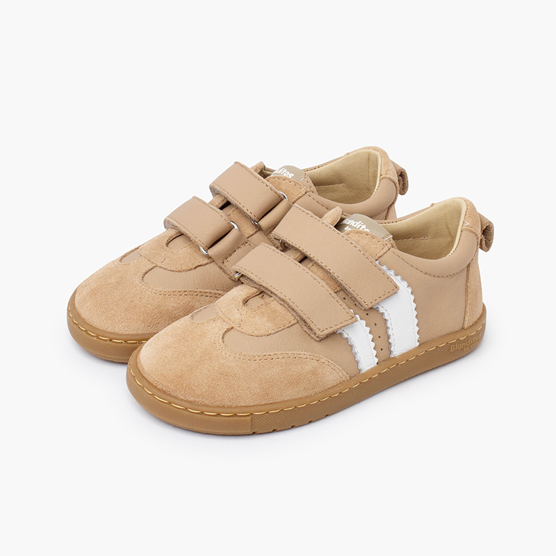 Baskets Blanditos bandes latérales semelle caramel Sable