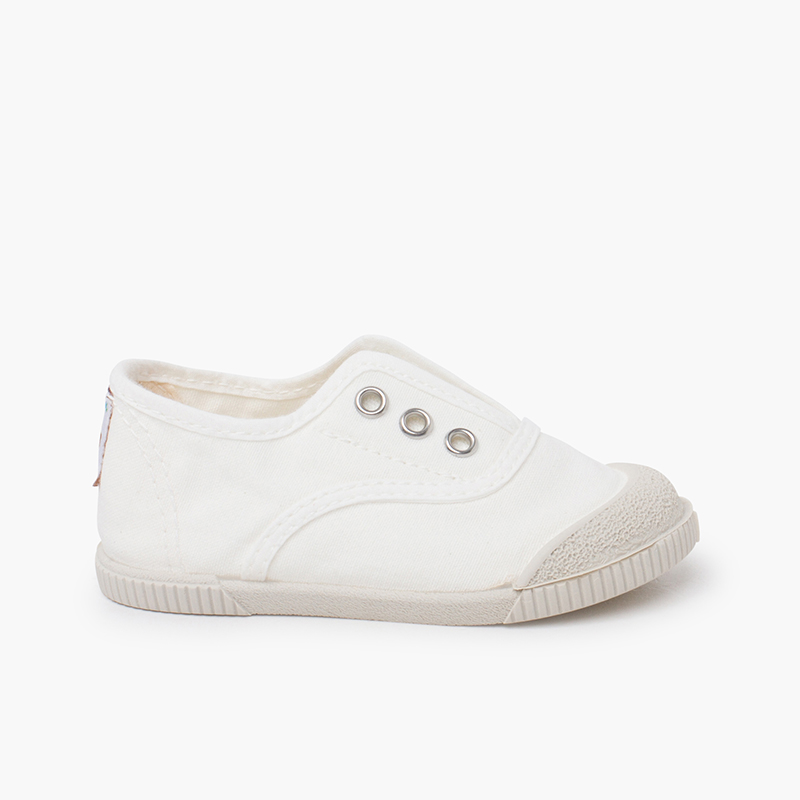 Tennis en toile sans lacets barefoot Blanc
