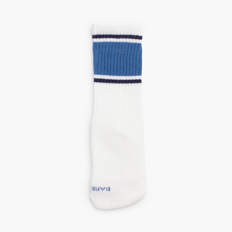 Chaussettes barefoot rayures sport tissu éponge Bleu de France