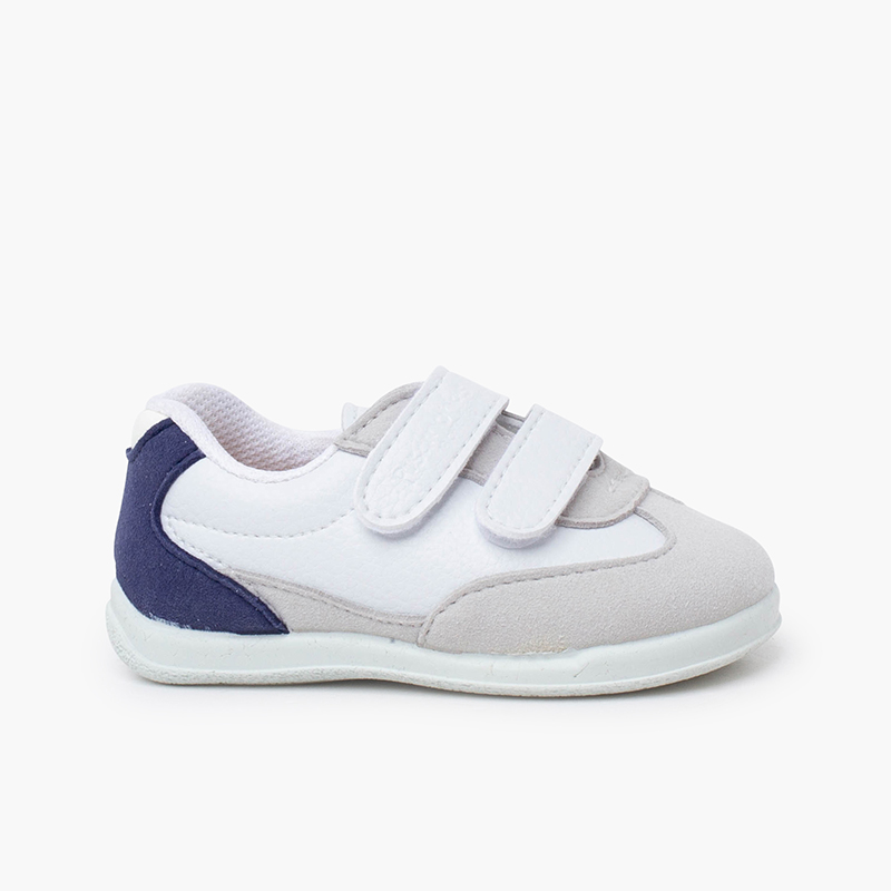 Baskets sport minimalistes talonnette couleurs Bleu denim