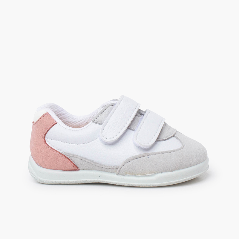 Baskets sport minimalistes talonnette couleurs Rose
