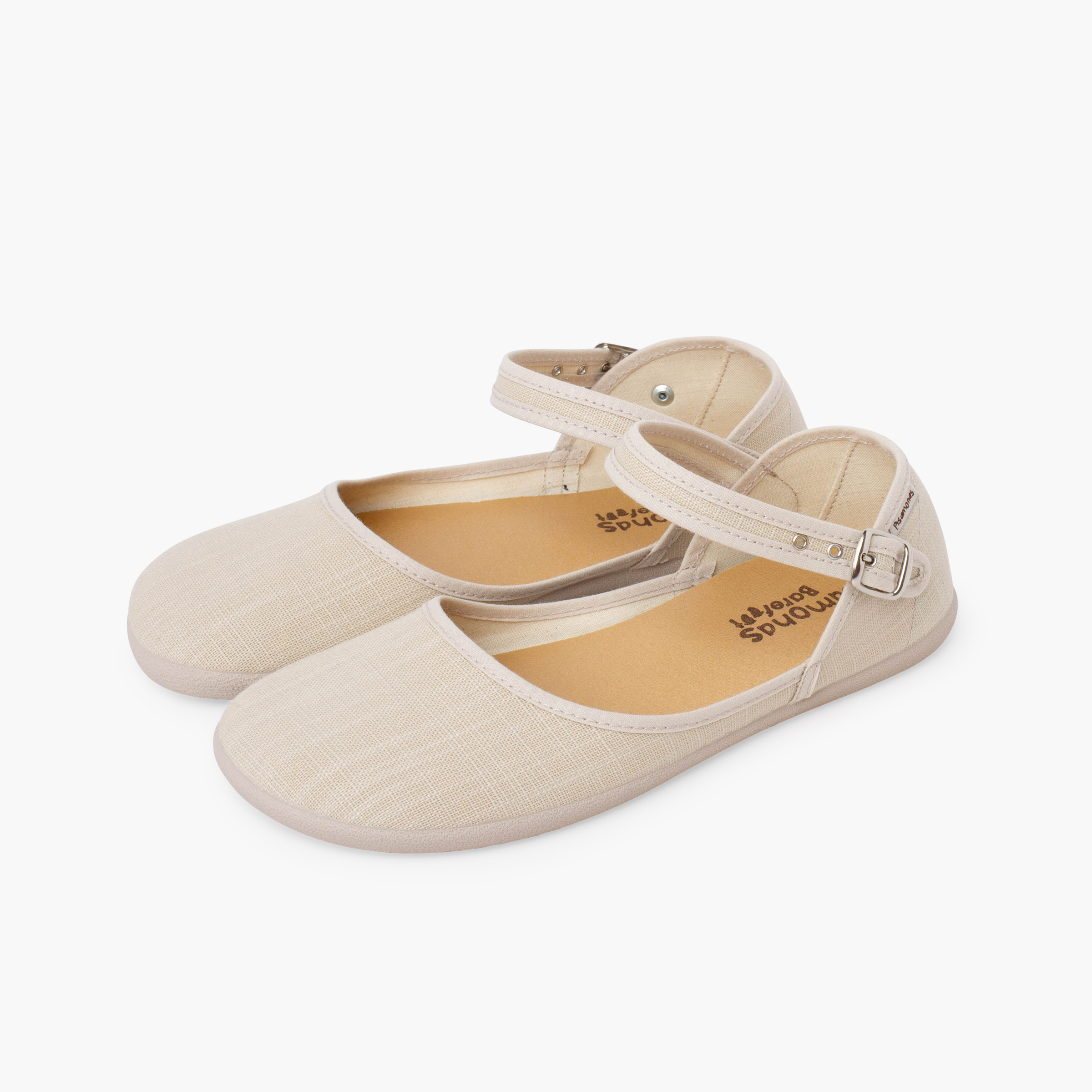 Chaussures babies échancrées femme lin fin Sable