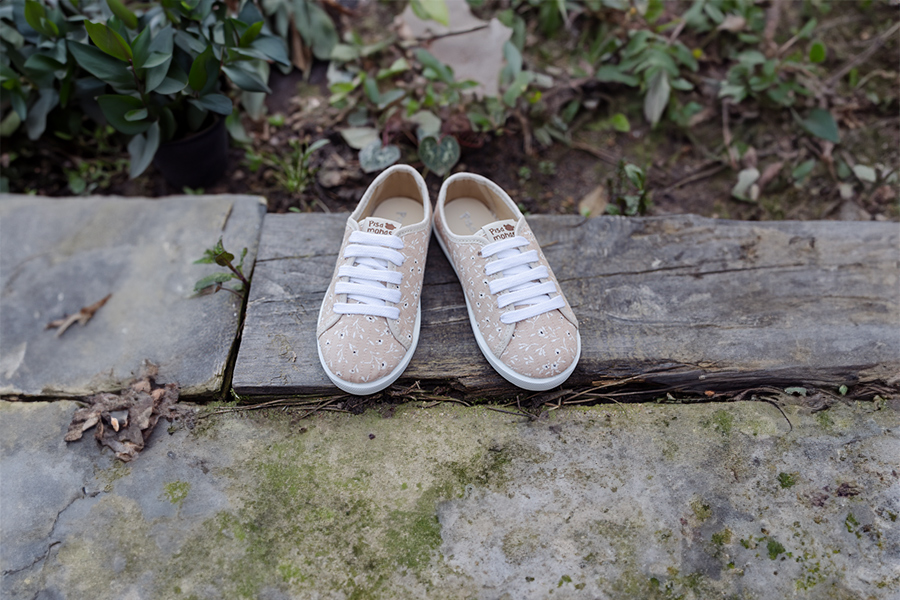 Baskets lacets fille fleurs