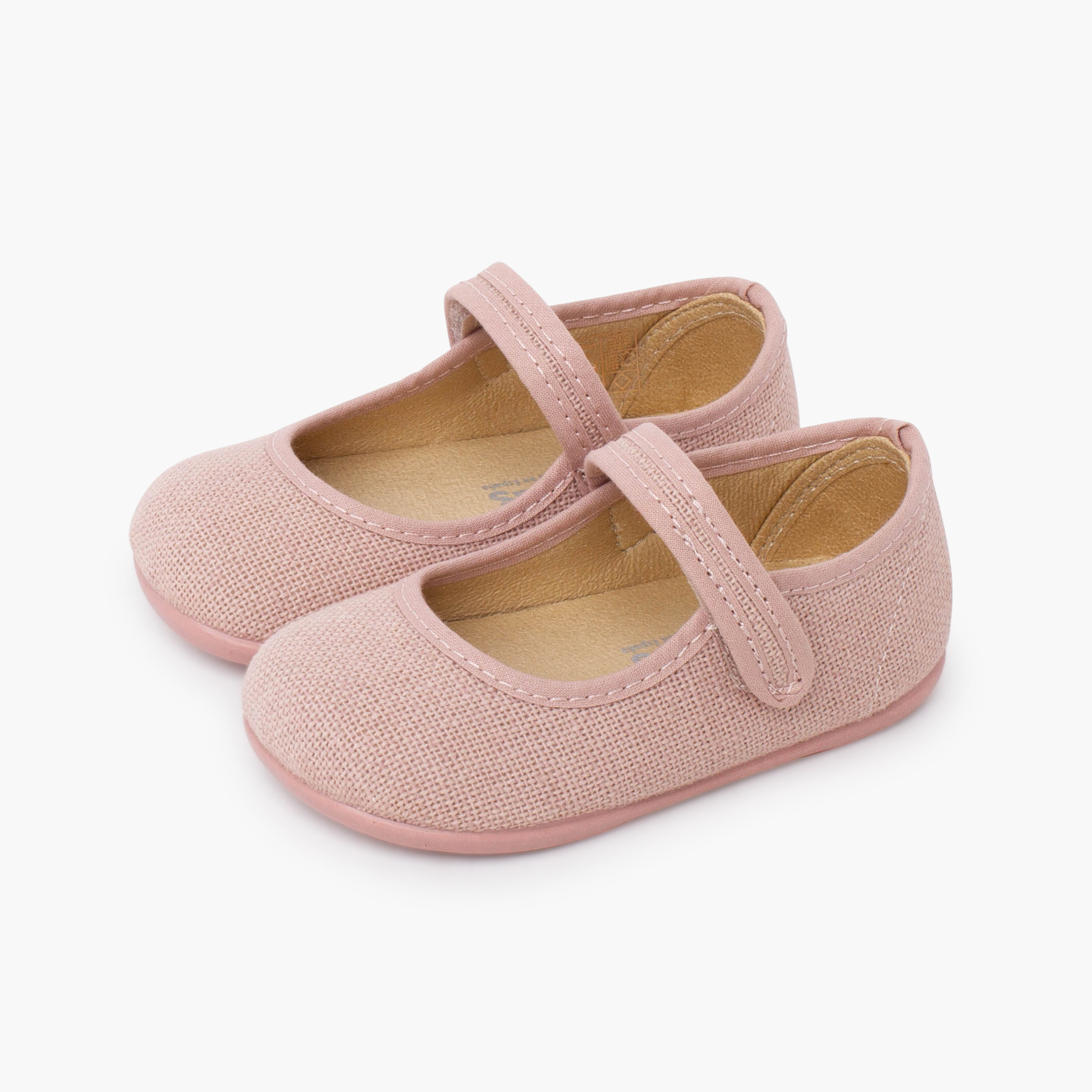 Babies barefoot lin fermeture scratch Rose Claire
