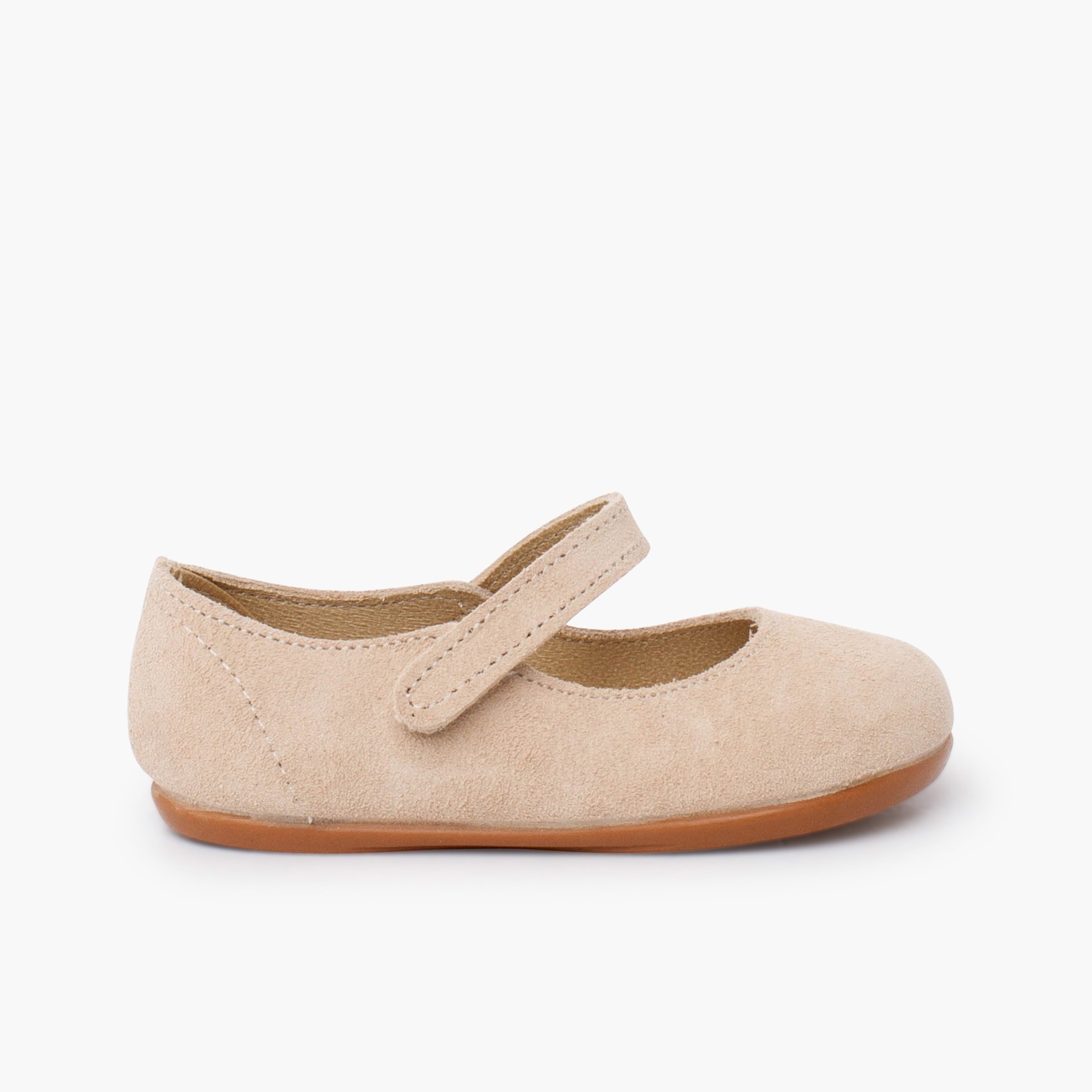 Babies barefoot suéde fille premiers pas Beige