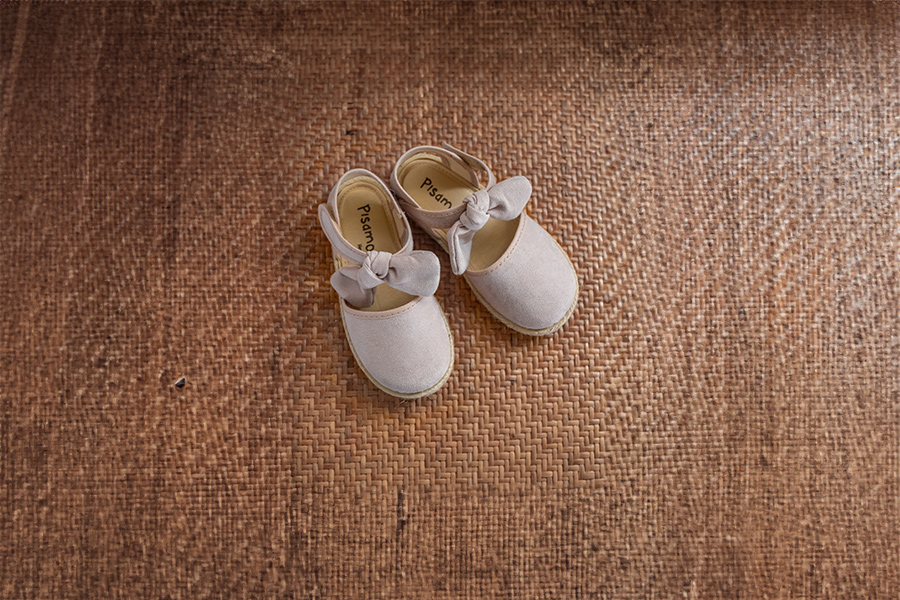 Espadrilles fille nœud effet suédé