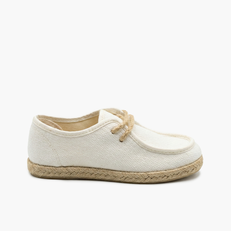 Chaussures bateau wallaby garçon jute Blanc