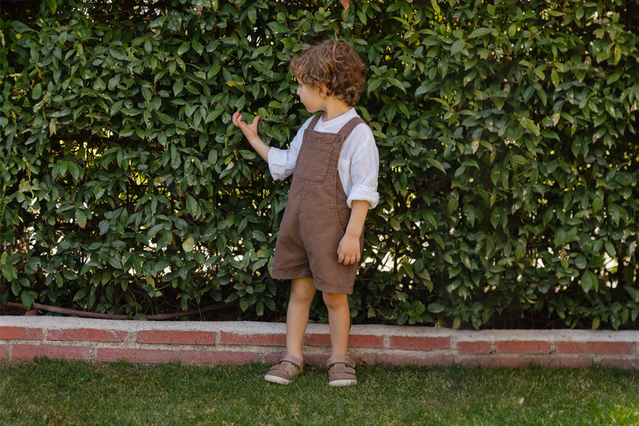 Sandales barefoot cuir enfant à double bride