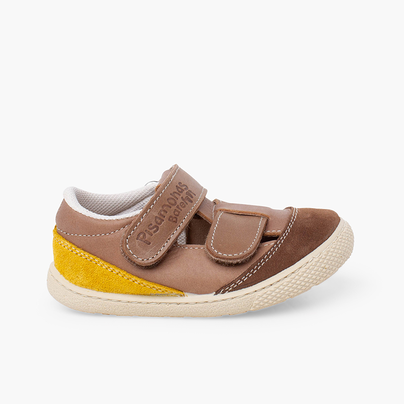 Sandales barefoot cuir enfant à double bride Atterrir
