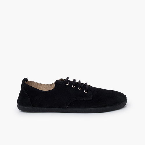 Derbies à lacets barefoot suédé Noir