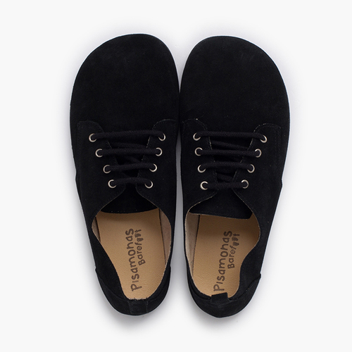 Derbies à lacets barefoot suédé Noir