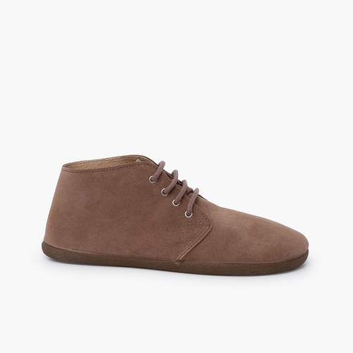 Bottes barefoot suède lacets Taupe