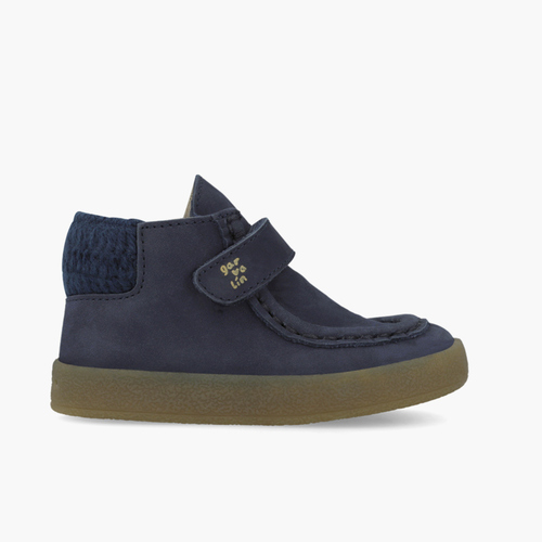 Bottines wallaby col doublé scratch Bleu Marine