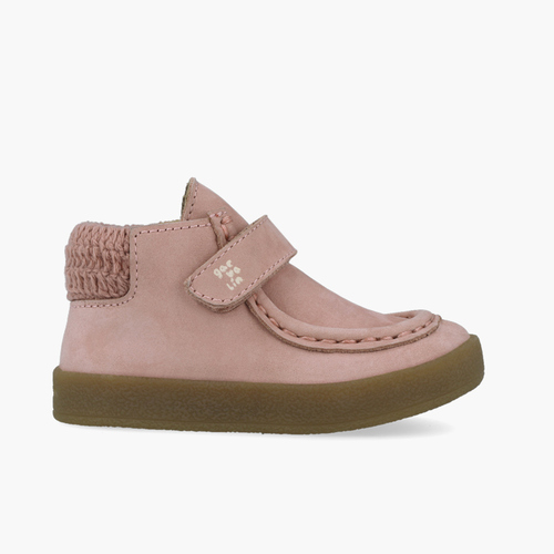 Bottines wallaby col doublé scratch Rose