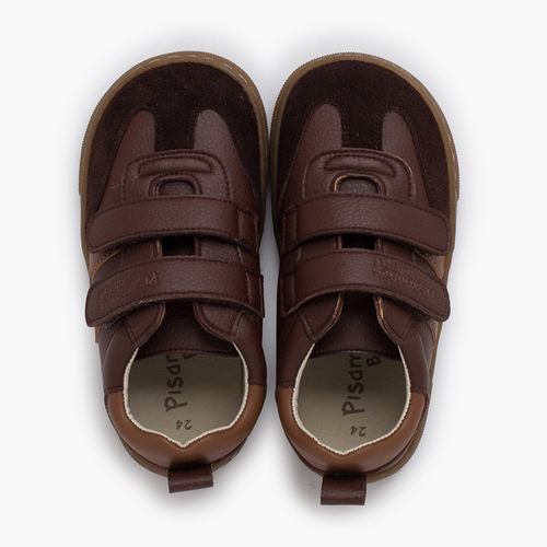 Baskets Barefoot Enfants Bandes Latérales Marron