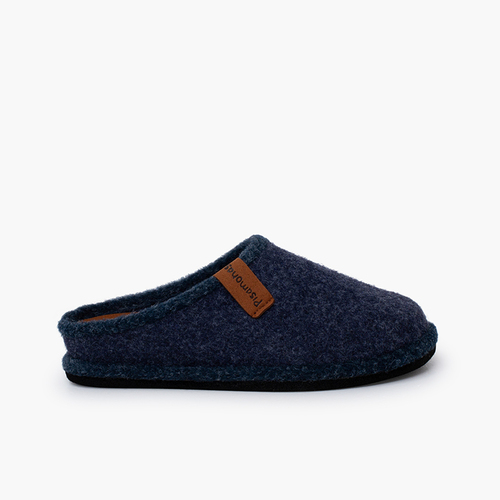 Chaussons sabots feutre enfants grandes tailles Bleu Marine