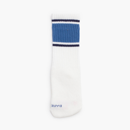 Chaussettes barefoot rayures sport tissu éponge Bleu de France