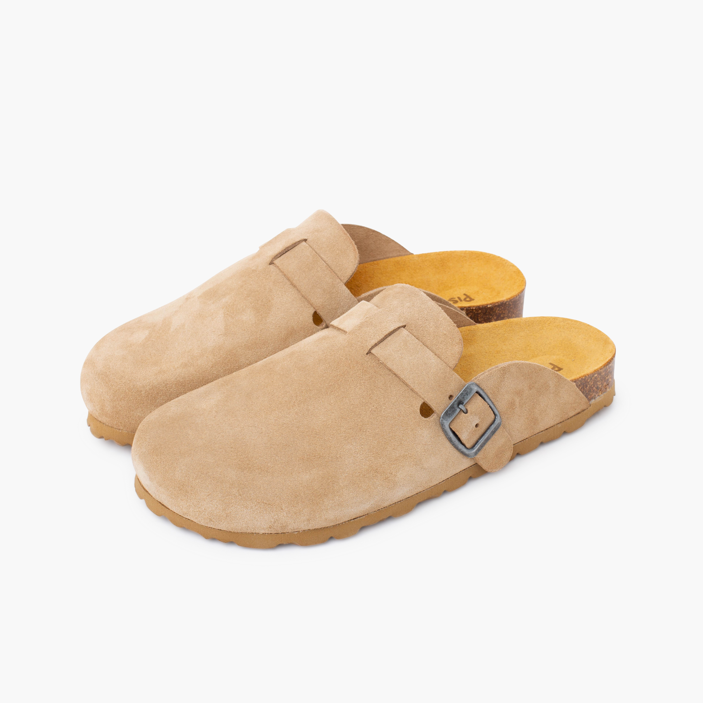 Sabots bio femme suéde Beige