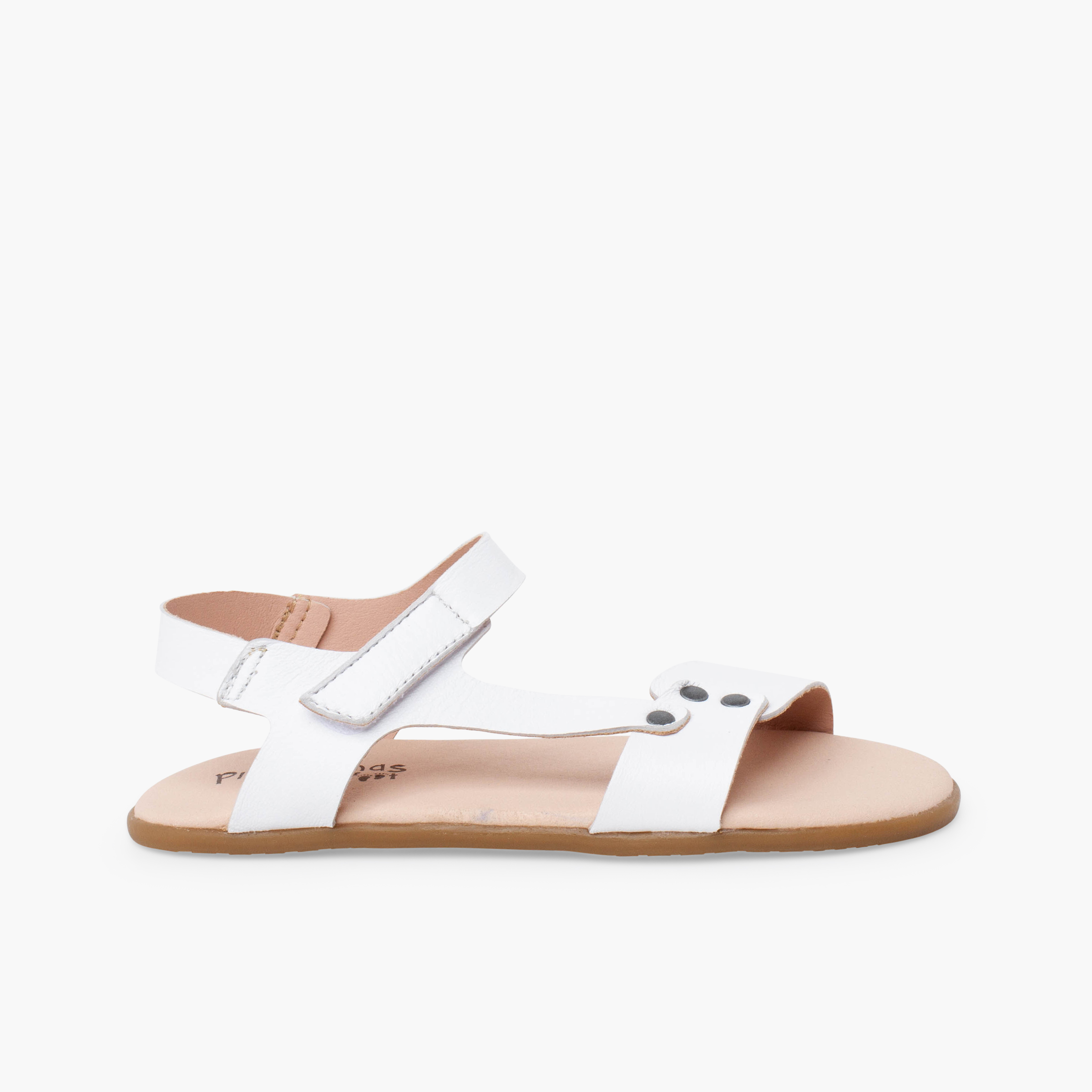 Sandales barefoot cuir clous Blanc