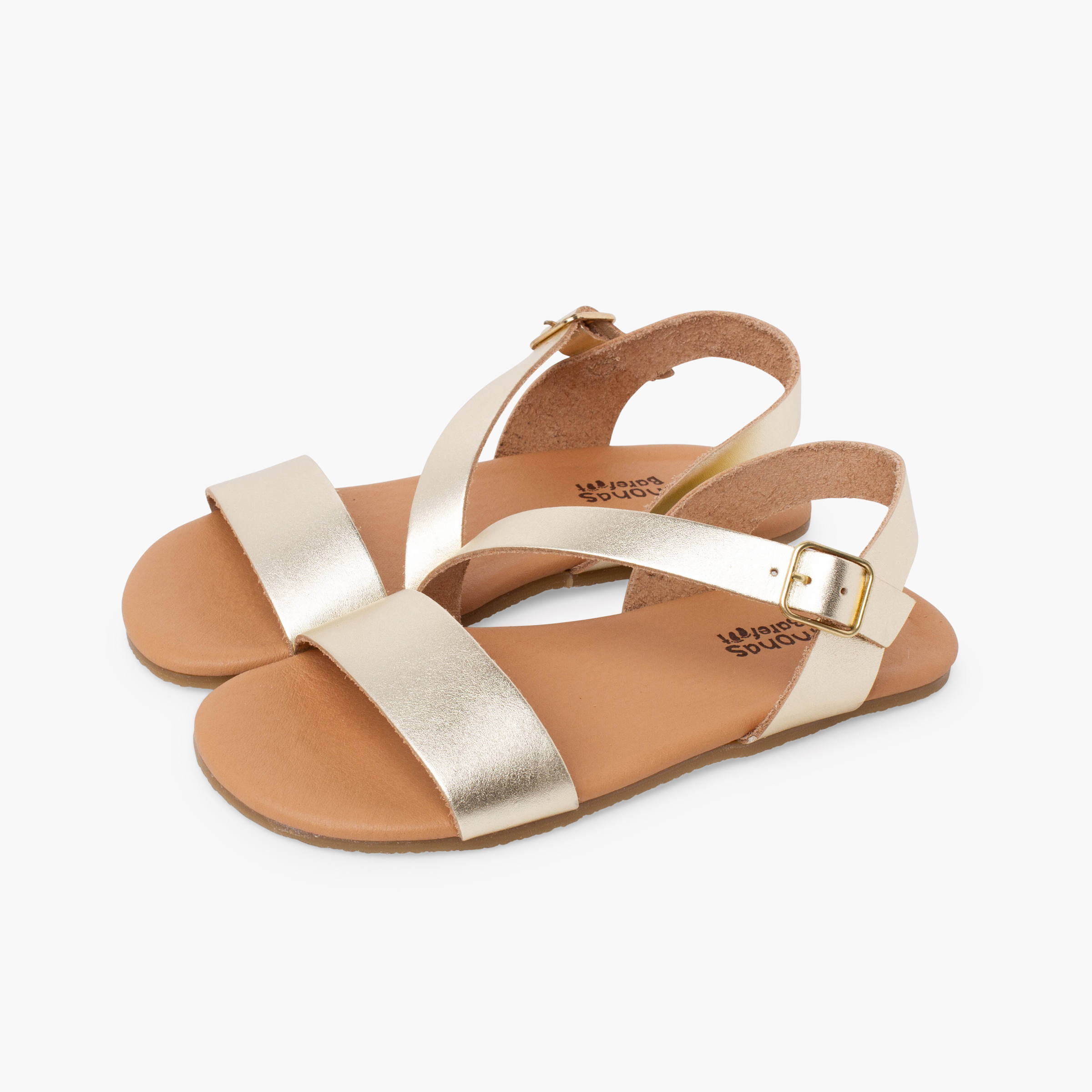 Sandales barefoot à bride croisée Champagne