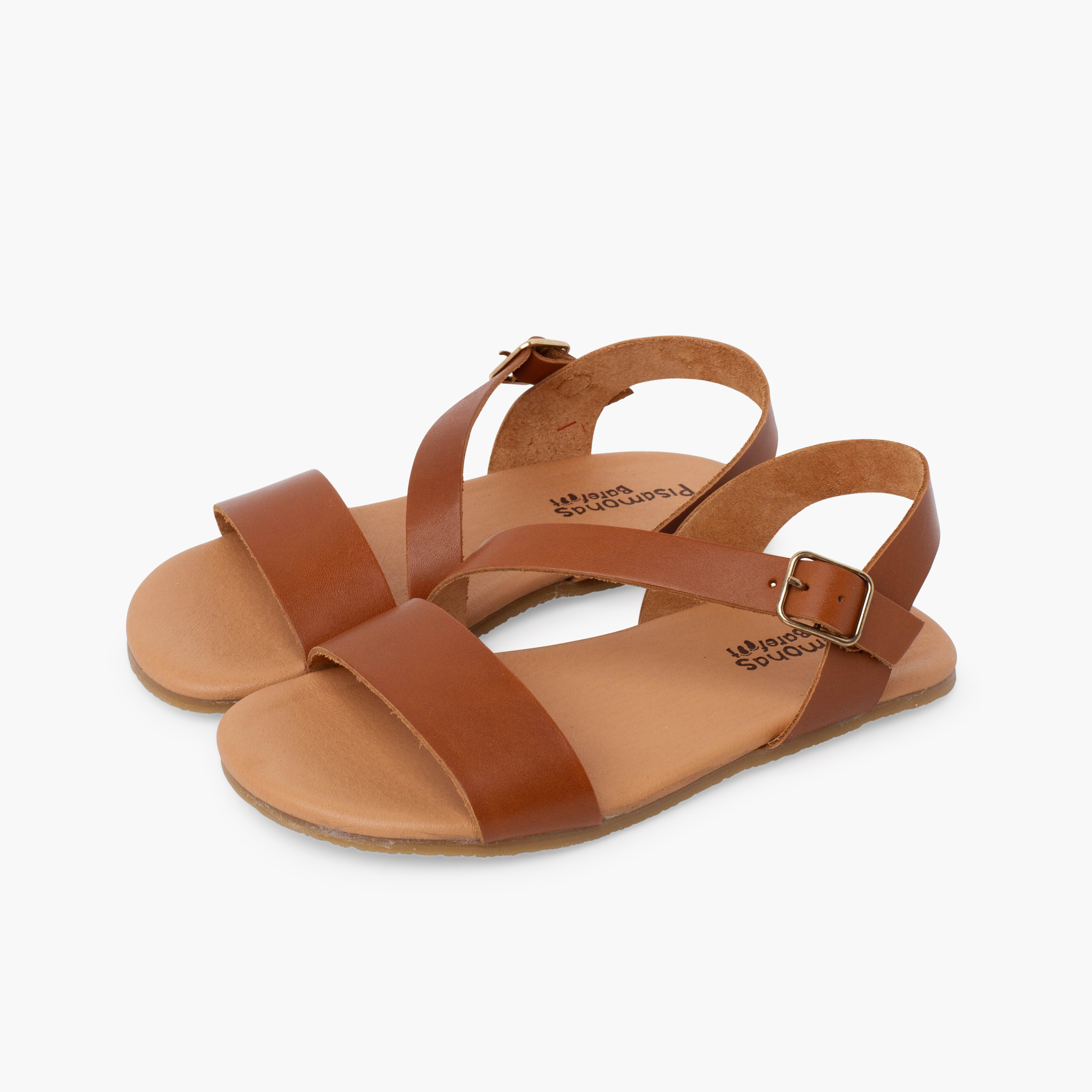 Sandales barefoot à bride croisée Couleur Cuir