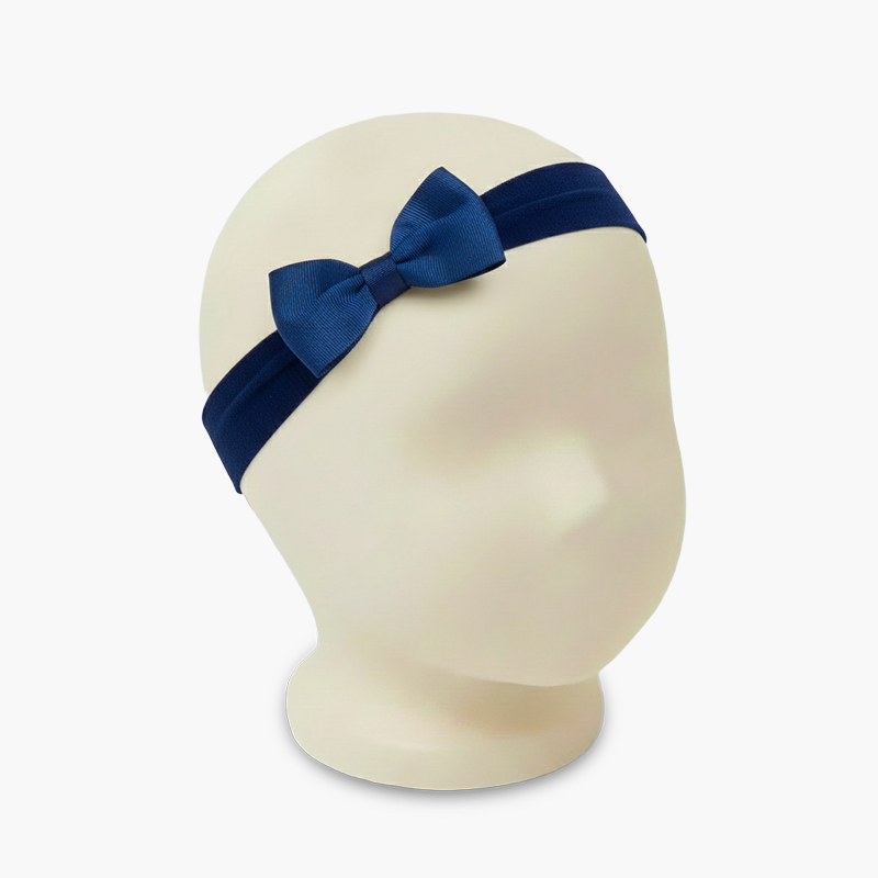 Bandeau élastique turban nœud Bleu Marine