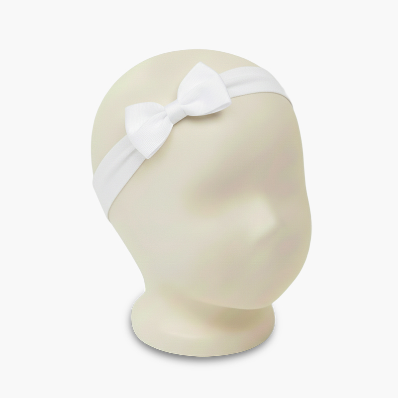 Bandeau élastique turban nœud Blanc
