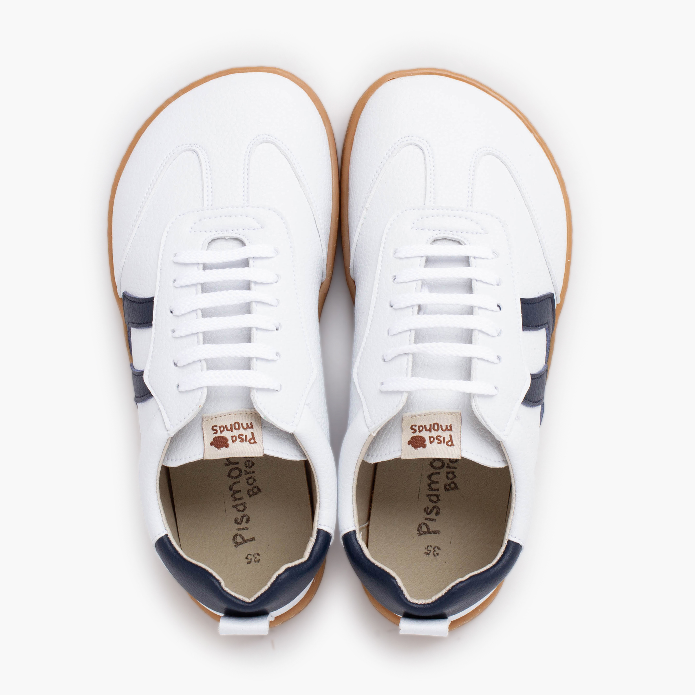 Baskets barefoot lacets grandes tailles Bleu Marine