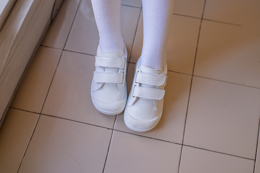 Baskets souples barefoot école effet cuir