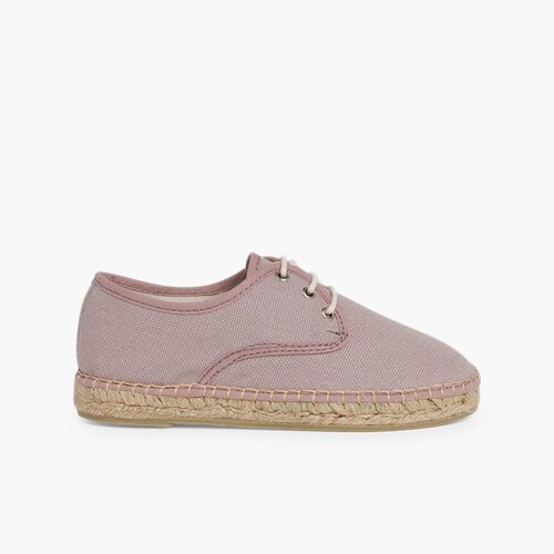 Derbies en toile avec base Espadrille Mauve