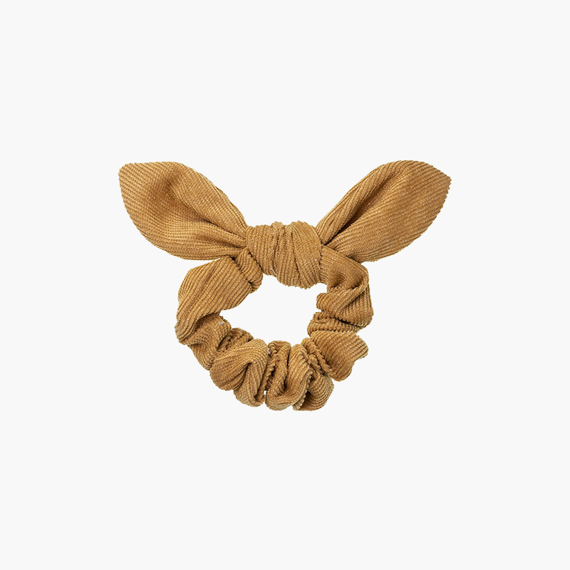 Chouchou micropana pailleté scrunchie avec noeud Moutarde