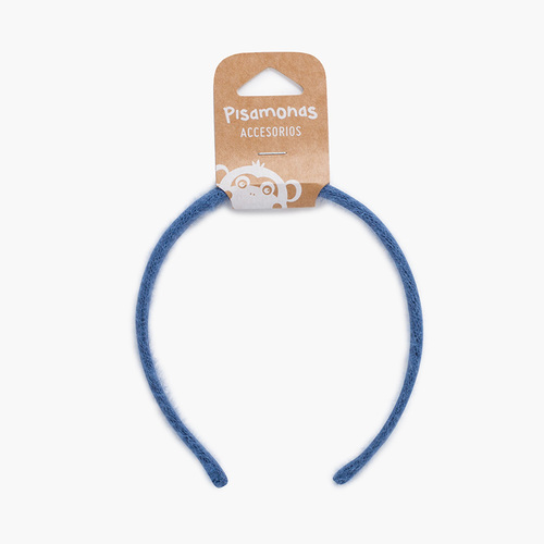 Bandeau fille en laine fine Bleu