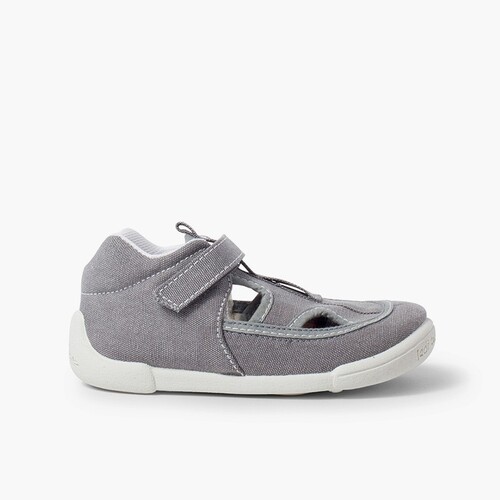 Sandales en toile pour enfants avec fermeture à scratch Gris