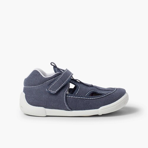 Sandales en toile pour enfants avec fermeture à scratch Bleu Marine