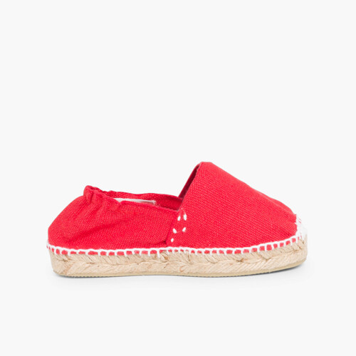 Espadrilles avec Élastique pour Enfant Rouge