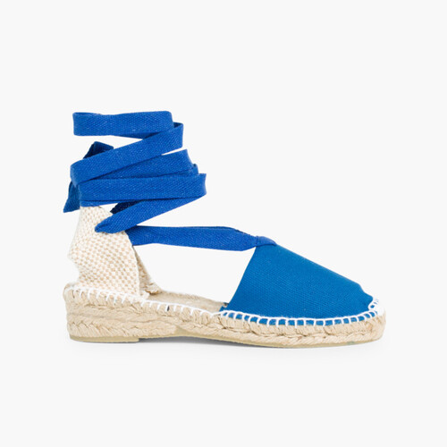 Espadrilles pour femme et enfant en couleur unie Bleu moyen