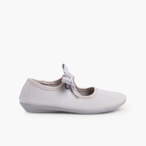 Babies en toile Norteñas avec rubans Gris