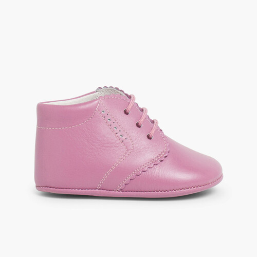 Bottes bébé piquées Aubergine