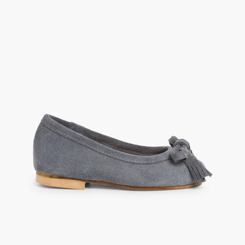 Ballerines pour Fille et Femme en suède Gris