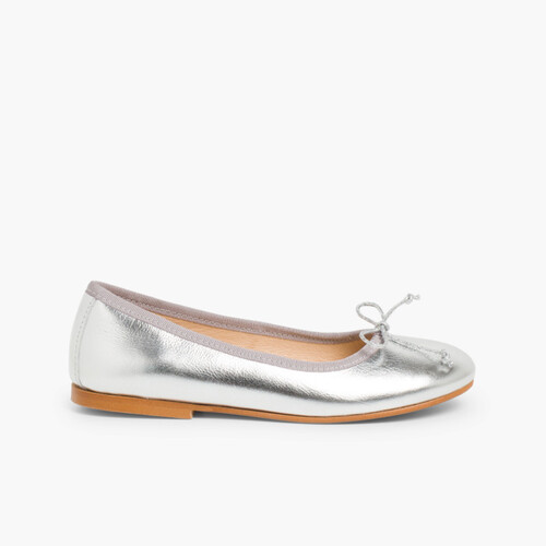 Ballerines de Couleurs pour fille et femme en Cuir  Argent