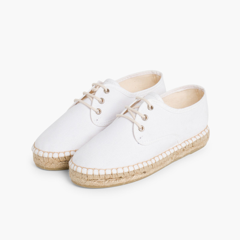 Derbies en toile avec base Espadrille Blanc