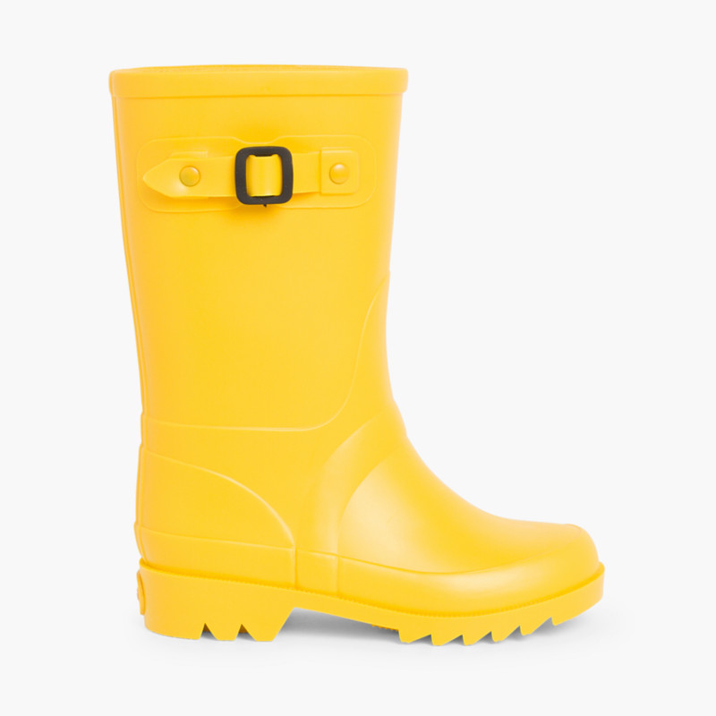 Bottes de pluie pour Femme et Enfants à ornement boucle Jaune