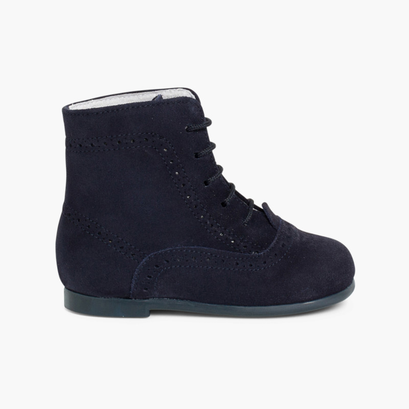 Bottines en suède Bleu Marine