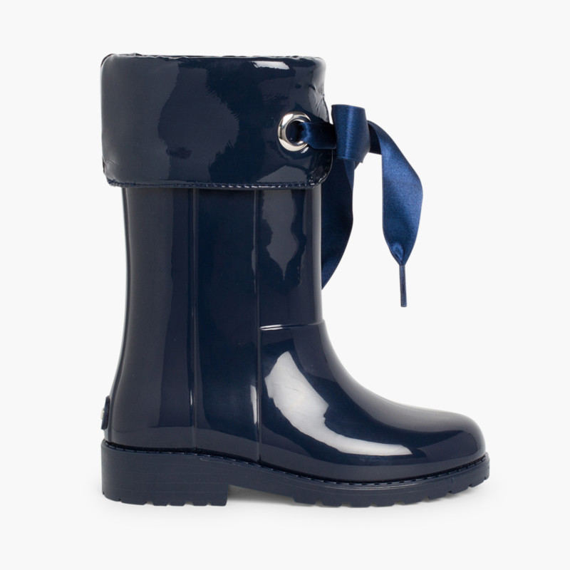 Bottes de pluie fille style verni IGOR  Bleu Marine