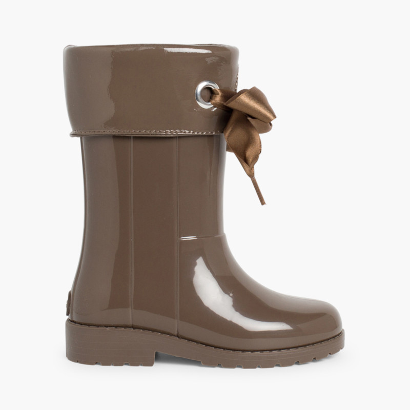 Bottes de pluie fille style verni IGOR  Marron